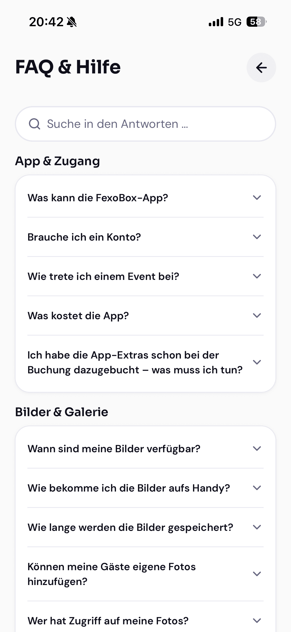 FAQ en hulp in de app