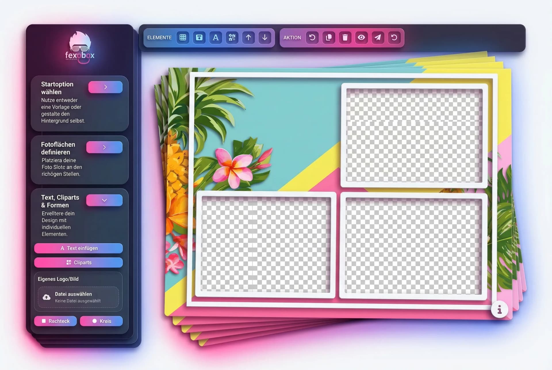 fexobox online designer – eigen photoboothtemplates maken in de browser