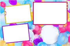 Photobooth printtemplate Birthday Balloons - categorie Geburtstag