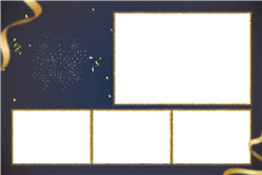 Photobooth printtemplate Blue Gold Birthday - categorie Geburtstag