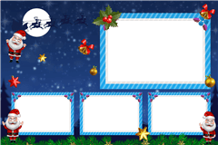 Photobooth printtemplate Christmas Blue - categorie Weihnachten