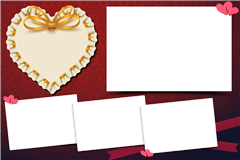 Photoboothprinttemplate Weinrot-Herz – categorie Huwelijk